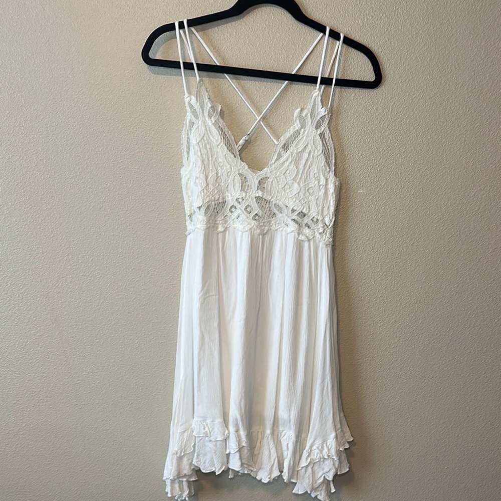 White Lace Trim dress